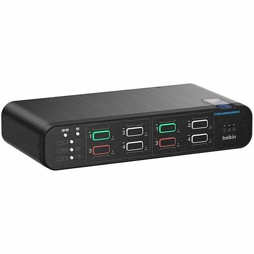 Belkin F1DN104MVKVMDC4 KVM Switchboxes Belkin 4:2 Displayport Multiclave Secure Kvm With Cac - 4k - 3840 X 2160 - 11 X Usb - 6 X Displaypor 745883903825