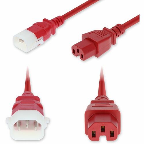 Addon ADD-C142C15PH14G5FRD Power Cords Addon 5ft C14 Male To C15 Female P-lock Compatible High-temperature 14 Awg 250v At 15a Pvc Sjt (serv Addc142c15ph14g5frd 199278034449