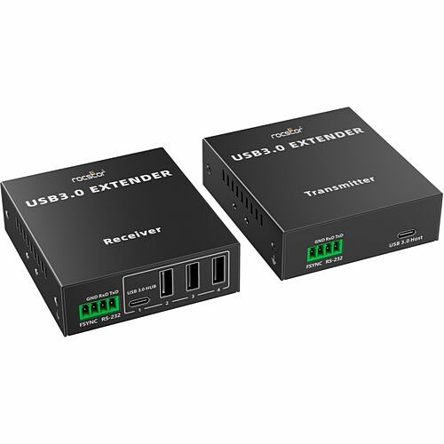 Rocstor Y10G016-B1 Cable Extenders Rocstor Truereach Usb Extender - 2 X Network (rj-45) - 7 X Usb - 295.28 Ft Extended Range - Black (y Y10g016b1 810136922493