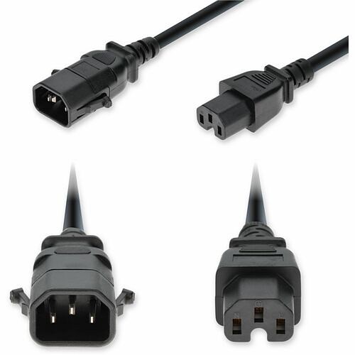 Addon ADD-C142C15PH14G2FBK Power Cords Addon 2ft C14 Male To C15 Female P-lock Compatible High-temperature 14 Awg 250v At 15a Pvc Sjt (serv Addc142c15ph14g2fbk 199278034081