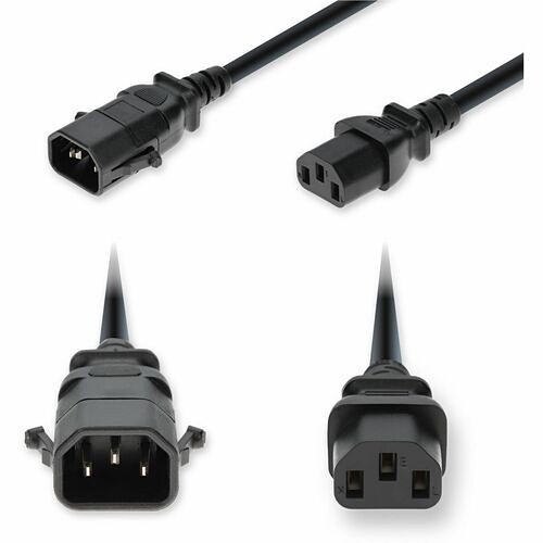 Addon ADD-C142C13PC18G8FBK Power Cords Addon 8ft C14 Male To C13 Female P-lock Compatible Standard Commercial 18 Awg 250v At 10a Pvc Sjt (s Addc142c13pc18g8fbk 199278034746