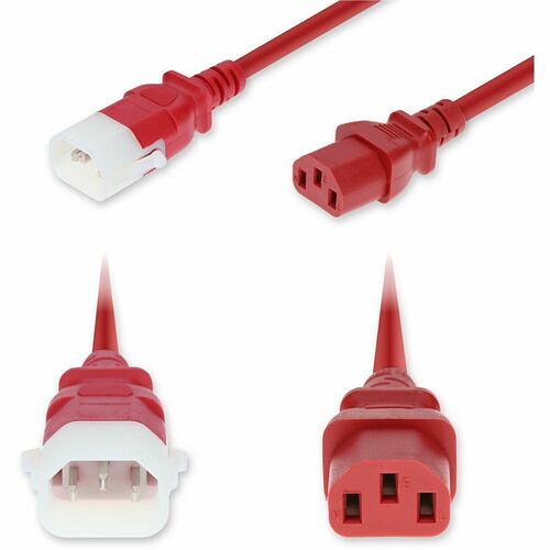 Addon ADD-C142C13PC18G10FRD Power Cords Addon 10ft C14 Male To C13 Female P-lock Compatible Standard Commercial 18 Awg 250v At 10a Pvc Sjt ( Addc142c13pc18g10frd 199278035002