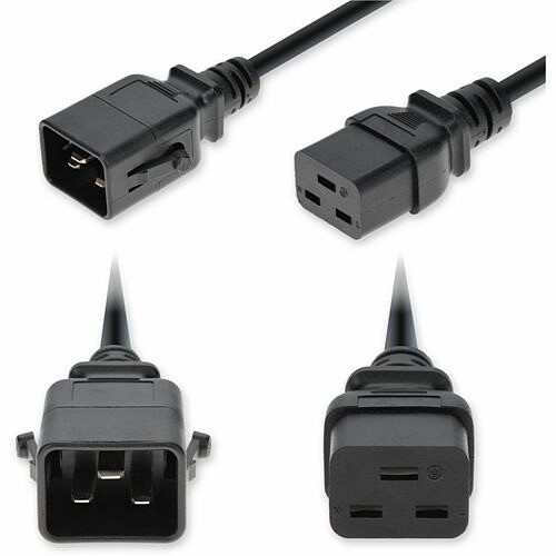 Addon ADD-C202C19PI12G3FBK Power Cords Addon 3ft C20 Male To C19 Female P-lock Compatible Industrial Grade 12 Awg 250v At 20a Pvc Sjt (serv Addc202c19pi12g3fbk 199278034326