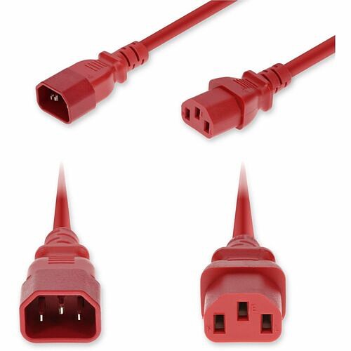 Addon ADD-C142C13C18G10FRD Power Cords Addon 10ft C14 Male To C13 Female Standard Commercial 18 Awg 250v At 10a Pvc Sjt (service Junior The Addc142c13c18g10frd 199278030083