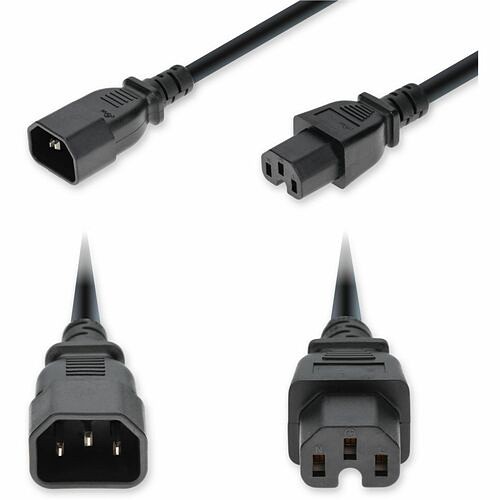 Addon ADD-C142C15H14G6FBK Power Cords Addon 6ft C14 Male To C15 Female High-temperature 14 Awg 250v At 15a Pvc Sjt (service Junior Thermop Addc142c15h14g6fbk 199278030328