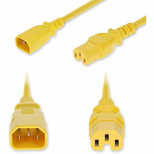 Addon ADD-C142C15H14G6FYW Power Cords Addon 6ft C14 Male To C15 Female High-temperature 14 Awg 250v At 15a Pvc Sjt (service Junior Thermop Addc142c15h14g6fyw 199278030724