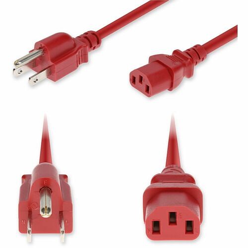 Addon ADD-N5152C13C18G3FRD Power Cords Addon 3ft Nema 5-15p Male To C13 Female Standard Commercial 18 Awg 125v At 10a Pvc Sjt (service Juni Addn5152c13c18g3frd 199278032049