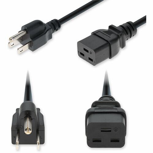 Addon ADD-N5152C19C14G6FBK Power Cords Addon 6ft Nema 5-15p Male To C19 Female Standard Commercial 14 Awg 125v At 15a Pvc Sjt (service Juni Addn5152c19c14g6fbk 199278032506