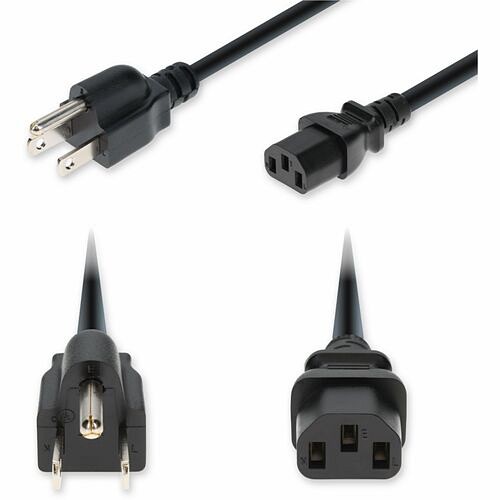 Addon ADD-N5152C13C16G1FBK Power Cords Addon 1ft Nema 5-15p Male To C13 Female Standard Commercial 16 Awg 125v At 13a Pvc Sjt (service Juni Addn5152c13c16g1fbk 199278033145