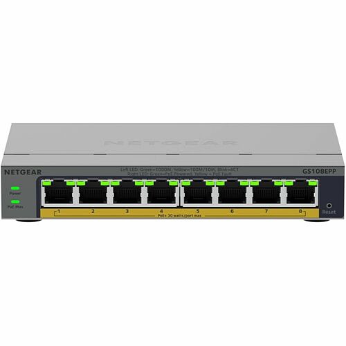 Netgear GS108EPP-100NAS Switches & Bridges Netgear Business Gs108epp Ethernet Switch - 8 Ports - Manageable - Gigabit Ethernet - 10/100/1000bas Gs108epp100nas 606449174809