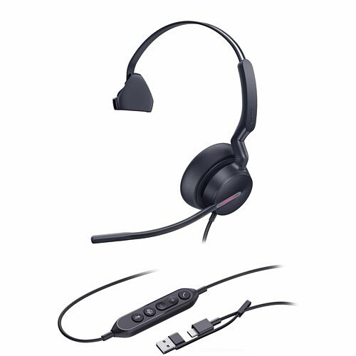 Yealink 1308184 Headsets/Earsets Yealink Uh46 Headset - Microsoft Teams Certification - Mono - Usb Type C - Wired - 20 Hz To 20 Khz - 841885126573