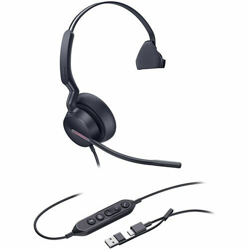 Yealink 1308185 Headsets/Earsets Yealink Uh46 Headset - Mono - Usb Type C - Wired - 20 Hz To 20 Khz - Over-the-head - Monaural - Supr 841885126580