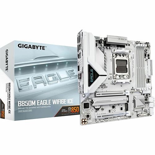 Gigabyte B850M EAGLE WIFI6E I Motherboards Gigabyte Ultra Durable B850m Eagle Wifi6e Ice Gaming Desktop Motherboard - Amd B850 Chipset - Socket B850meaglewifi6ei 889523049679