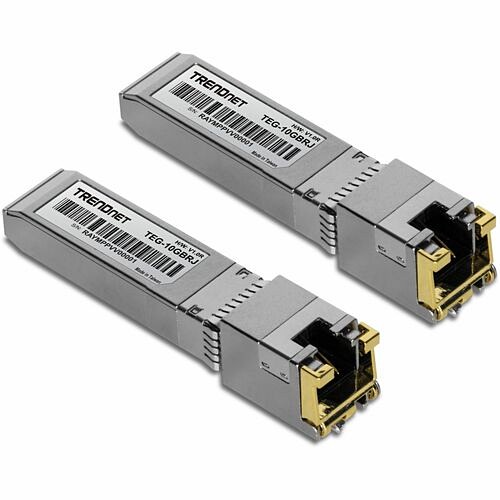 Trendnet TEG-10GBRJ/2 Switch Modules Trendnet 2-pack 10g Rj45 Copper Sfp+ Module - For Data Networking - 1 X Rj-45 10gbase-t Lan - Twiste Teg10gbrj2 710931141306