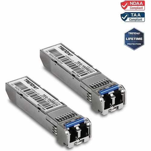 Trendnet TEG-10GBS10/2 Switch Modules Trendnet 2-pack 10g Sfp+ Single Mode Lc Module (10km) - For Data Networking, Optical Network - 1 X L Teg10gbs102 710931141313