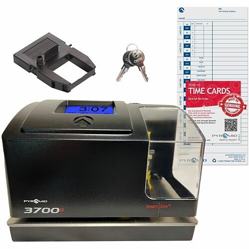 Pyramid Time System 3700SS Time Clocks & Recorders Pyramid Time Systems, 3700ss, Heavy Duty Time Clock And Document Stamp - Metal Base And Polycarbonate Co 044942600119