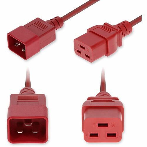 Addon ADD-C202C19C12G4FRD Power Cords Addon Standard Power Cord - 12 Gauge - 250 V / 20 A - Red - 4 Ft Cord Length - Iec 60320 C20 / Iec 6 Addc202c19c12g4frd 199278067140