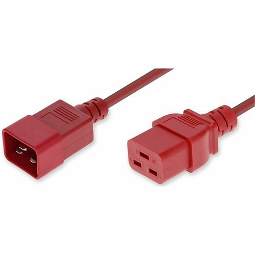 Addon ADD-C202C19C12G2FRD Power Cords Addon Standard Power Cord - 12 Gauge - 250 V / 20 A - Red - 2 Ft Cord Length - Iec 60320 C20 / Iec 6 Addc202c19c12g2frd 199278067065