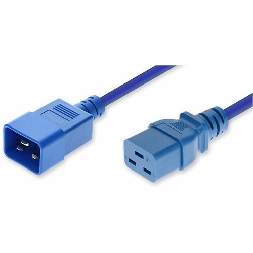 Addon ADD-C202C19C12G7FBE Power Cords Addon Standard Power Cord - 12 Gauge - 250 V / 20 A - Blue - 7 Ft Cord Length - Iec 60320 C20 / Iec  Addc202c19c12g7fbe 199278067003