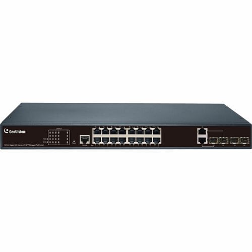 Geovision 140-APOE162-001U Switches & Bridges Geovision Ethernet Switch - 16 Ports - Gigabit Ethernet - 1000base-t, 1000base-x - 2 Layer Supported 140apoe162001u 4711280522873