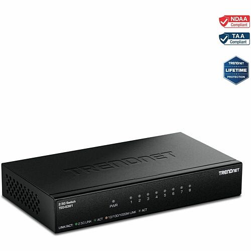 Trendnet TEG-S381 Switches & Bridges Trendnet 8-port 2.5g Switch, Teg-s381, 8 X 2.5g Rj45 Ports, 40gps, Ndaa + Taa Compliant, Ethernet Sp Tegs381 710931141351