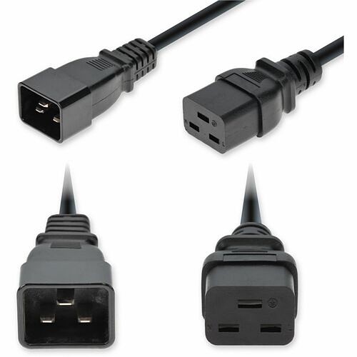 Addon ADD-C202C19C14G2FBK Power Cords Addon Standard Power Cord - 14 Gauge - 250 V / 15 A - Black - 2 Ft Cord Length - Iec 60320 C20 / Iec Addc202c19c14g2fbk 199278072205