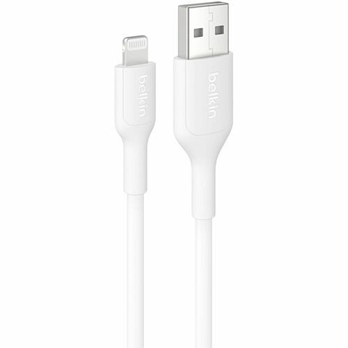 Belkin CAA019FQ1MWH Cables Belkin Boostcharge Usb-a Cable With Lightning Connector, 3.3ft/1m, White - 3.28 Ft Lightning/usb Dat 745883915897