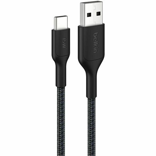 Belkin CAB022FQ2MBK Cables Belkin Braided Usb-a To Usb-c Cable 15w, 6.6ft/2m, Black - 6.56 Ft Usb-c/usb-a Data Transfer Cable F 745883915309