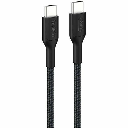 Belkin CAB025FQ1MBK Cables Belkin Usb-c To Usb-c Braided Cable 240w - 3.28 Ft Usb-c Data Transfer Cable For Iphone, Notebook, M 745883915682