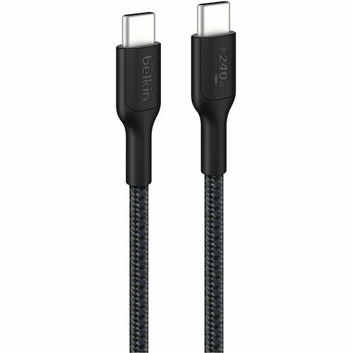 Belkin CAB025FQ2MBK Cables Belkin Usb-c To Usb-c Braided Cable 240w - 6.56 Ft Usb-c Data Transfer Cable For Iphone, Notebook, M 745883915736