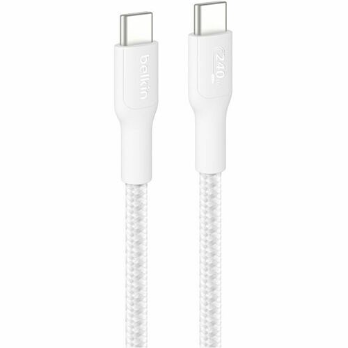 Belkin CAB025FQ1MWH Cables Belkin Boostcharge Pro Usb-c To Usb-c Braided Cable 240w - 3.28 Ft Usb-c Data Transfer Cable For Gam 745883915712