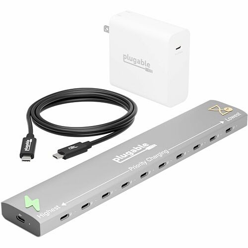 Plugable Technologies BND-PS-10CC Miscellaneous Kits Plugable Ultimate Charging Bundle Usb-c 10-port Charging Station With Priorityshare - 10-port Chargi Bndps10cc 