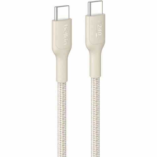 Belkin CAB025FQ2MSD Cables Belkin Boostcharge Pro Usb-c To Usb-c Braided Cable 240w, 6.6ft/2m, Sand - 6.56 Ft Usb-c Data Transf 745883915767