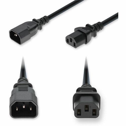 Addon ADD-C142C13C14G10FBK Power Cords Addon Standard Power Cord - For Power Adapter - 14 Gauge - 250 V / 15 A - Black - 10 Ft Cord Length  Addc142c13c14g10fbk 199278070003