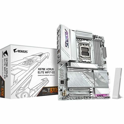 Gigabyte X870E AORUS ELITEWIFI7ICE Motherboards Aorus Ultra Durable X870e Aorus Elite Wifi7 Ice Gaming Desktop Motherboard - Amd X870e Chipset - Soc X870eaoruselitewifi7ice 889523049617