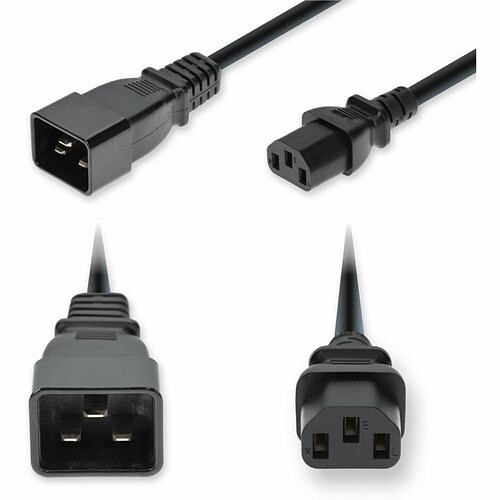 Addon ADD-C202C13C14G6FBK Power Cords Addon Standard Power Cord - 14 Gauge - 250 V / 15 A - Black - 6 Ft Cord Length - Iec 60320 C20 / Iec Addc202c13c14g6fbk 199278076333