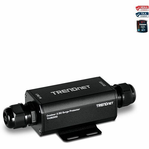 Trendnet TI-OS300 Surge Protectors Trendnet Outdoor 2.5g Poe++ Ethernet Surge Protector, Ti-os300, 2 X 2.5gbps Rj-45 Ethernet Ports, Ip Tios300 710931163308