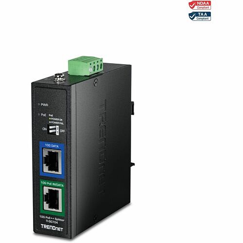 Trendnet TI-SG704 Power Injectors/Splitters Trendnet Industrial 10g Poe++ Splitter, Ti-sg704, Splits A 10g 90w Poe++ Signal Into Separate Power  Tisg704 710931163322