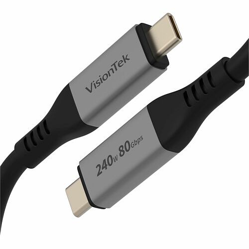 Visiontek 901801 Cables Visiontek Usb4 80gb 240w Cable (1.5m / 4.9ft) - 80gbps Data Transfer Speed, 240w Device Charging, Su 810078054184