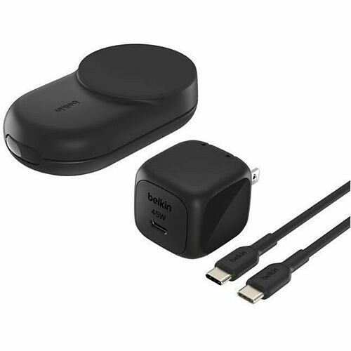 Belkin WIZ037TTBK Chargers Belkin Ultracharge 3-in-1 Foldable Magnetic Charger With Qi2 25w - For Smartwatch, Smartphone, Airpo 745883919956