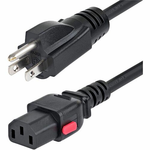 Startech 3FT-LC10A-POWERCORD Power Cords Startech.com 3ft (91cm) Computer Power Cord, Nema 5-15p To Locking C13, 125v 10a, 18awg, Replacement 3ftlc10apowercord 065030921138