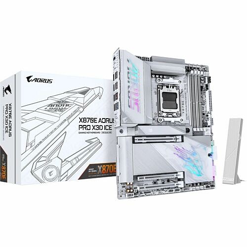 Gigabyte X870E AORUS PRO X3D Motherboards Aorus Ultra Durable X870e Aorus Pro X3d Ice Gaming Desktop Motherboard - Amd X870e Chipset - Socket  X870eaorusprox3d 889523056035