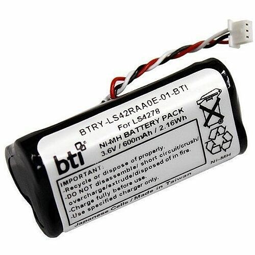 Battery Technology BTRY-LS42RAA0E-01-BT Batteries Bti Btry-ls42raa0e-01-bti 3.6v 600mah 2.16wh Nimh Scanner Battery For Zebra - Compatible Oem: Btry-l Btryls42raa0e01bt 886734884730
