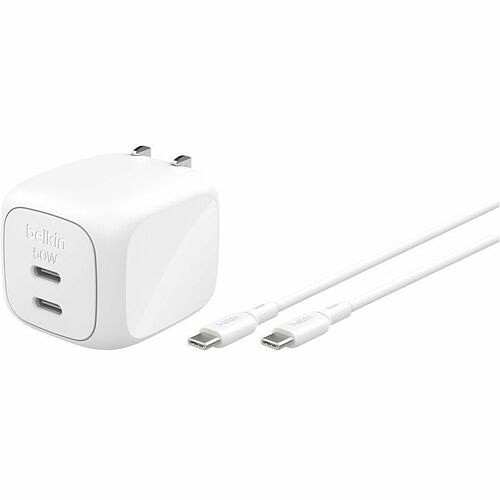 Belkin WCH019DQ1MWH-B6 Power Adapters Belkin Dual Usb-c Gan Wall Charger 50w - 50 W - 5 A (wch019dq1mwh-b6) Wch019dq1mwhb6 745883921447