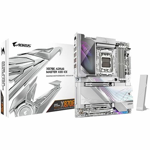 Gigabyte X870E AORUS MASTER X3DICE Motherboards Aorus Ultra Durable X870e Aorus Master X3d Ice Gaming Desktop Motherboard - Amd X870e Chipset - Sock X870eaorusmasterx3dice 889523053089