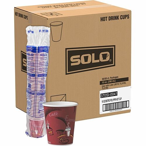 Solo Cup 370SI0041 Cups & Mugs 10 Oz Bistro Design Disposable Paper Cups SCC370SI 041165557220