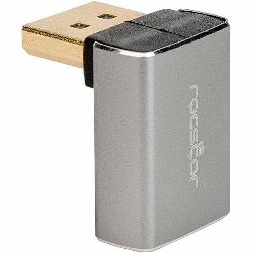Rocstor Y10A348-B1 Connector Adapters Rocstor 90 Degree Displayport Adapter 32.4gbps, 8k/60hz - 1 X Displayport 1.4 Digital Audio/video -  Y10a348b1 810136922851