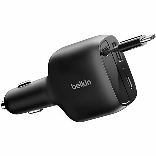 Belkin CCC001FQBK Power Adapters Belkin Boostcharge Retractable Car Charger 75w - 2.46 Ft Cable (ccc001fqbk) 745883929092