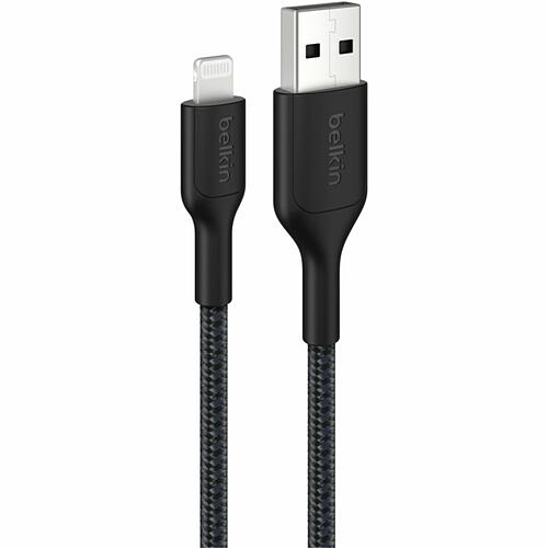 Belkin CAA020FQ1MBK Cables Belkin Boostcharge Pro Braided Usb-a Cable With Lightning Connector, 3.3ft/1m, Black - 3.28 Ft Light 745883915958