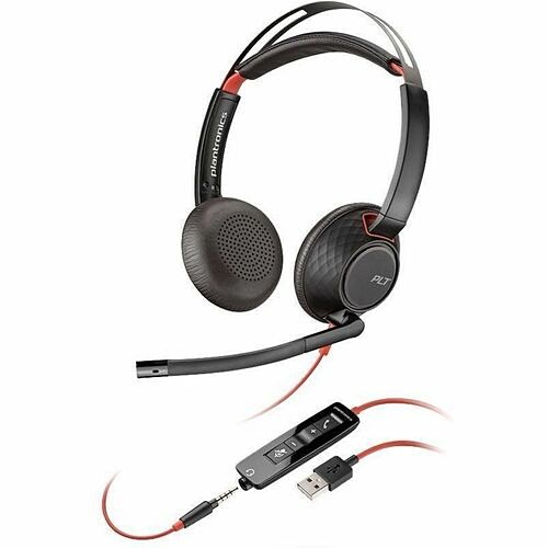 Hp 207576-03 Headsets/Earsets Plantronics Blackwire C5220 Headset - Stereo - Usb Type A - Wired - 20 Hz To 20 Khz - Over-the-head  20757603 